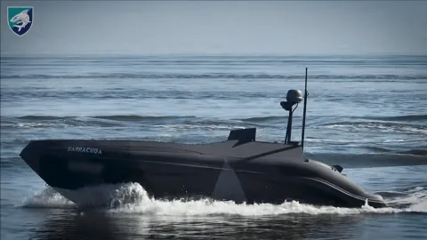 Надводний дрон Barracuda. Стоп-кадр з відео 40 бригади берегової оборони